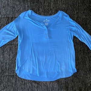 American Eagle - Bright Blue Baseball Tee